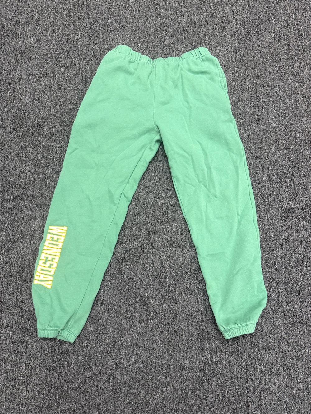 Green Jogger Sweatpants with Yellow Side Graphic